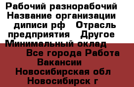 Рабочий-разнорабочий › Название организации ­ диписи.рф › Отрасль предприятия ­ Другое › Минимальный оклад ­ 18 000 - Все города Работа » Вакансии   . Новосибирская обл.,Новосибирск г.